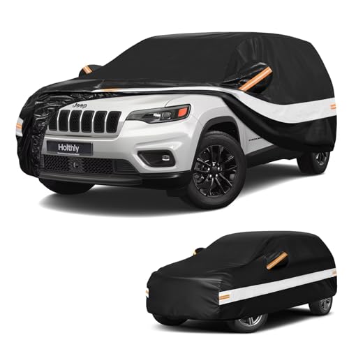 10 Layers SUV Car Cover Custom Fit for Jeep Cherokee (Black Gray / Custom Fit for Jeep Cherokee)