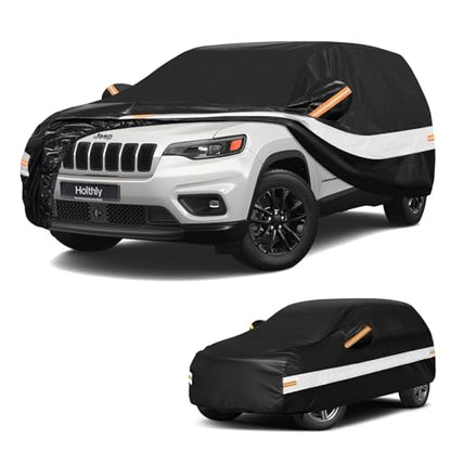 10 Layers SUV Car Cover Custom Fit for Jeep Cherokee (Black Gray / Custom Fit for Jeep Cherokee)