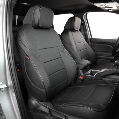 Tacoma Car Seat Covers Custom Fit for Toyota Tacoma (Leather (Black) / 2024-2026 Tacoma (Petrol) Full Set)