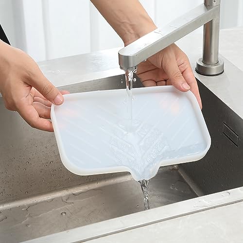 Silicone Soap Dish with Drain Spout (Translucent / M(9.6"×5.3"))