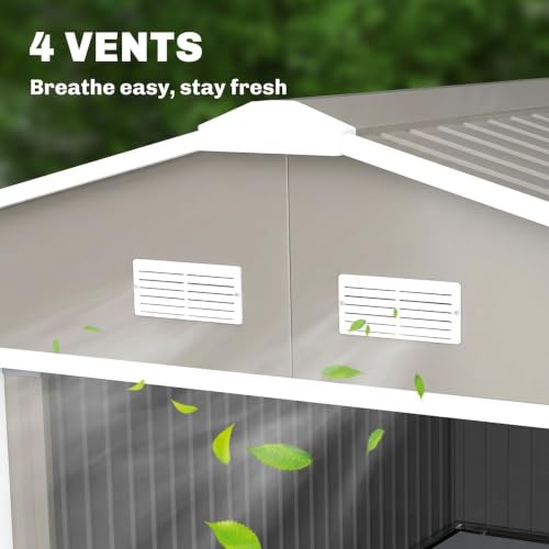 11' x 13' Outdoor Storage Shed (Light Gray / 11' x 13')