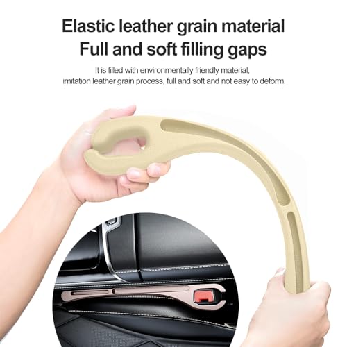 2026 Upgrade] 2PCS Car Seat Gap Filler with Phone Holder (Beige)