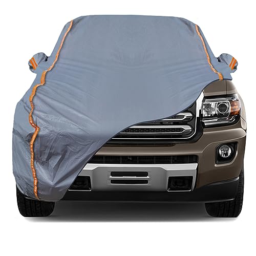 6 Layers PEVA Premium Full Car Cover Fit for Pickup Sedan hatchback SUVs MPV Rain and snow protection (Surrounding reflective strip / Pickup-M ( Fit for Pickup 198"- 220" ))