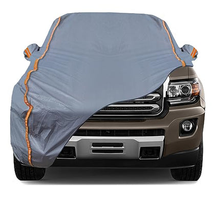 6 Layers PEVA Premium Full Car Cover Fit for Pickup Sedan hatchback SUVs MPV Rain and snow protection (Surrounding reflective strip / Pickup-M ( Fit for Pickup 198"- 220" ))