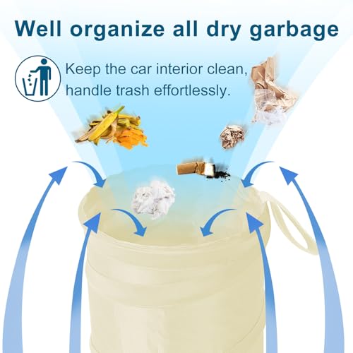 Car Trash Can (Beige / 1 Gallons-2 Packs)