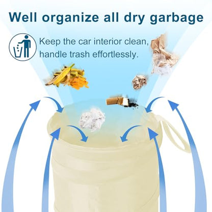 Car Trash Can (Beige / 1 Gallons-2 Packs)