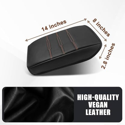 Armrest Cover for Honda CR (11) 23+ |CR-V| Black/Orange Stitching, Regular)