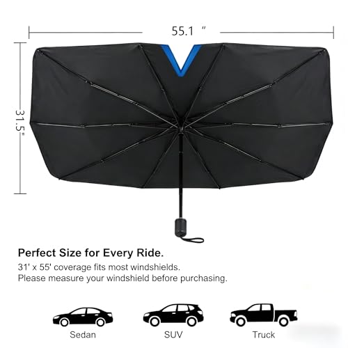 Upgraded Car Windshield Sun Shade Umbrella (1 PC / Silver #01)