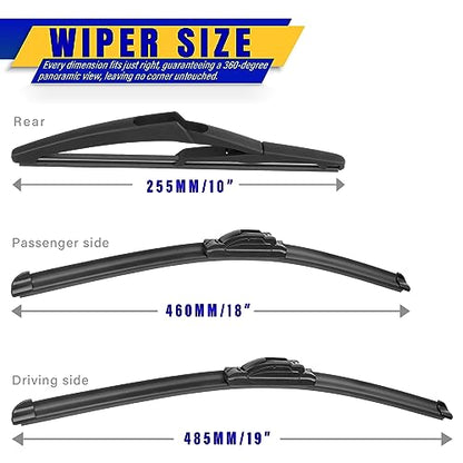 3 Wipers Fits Mini Cooper 2006 (19"/18"/10" (Set of 3))