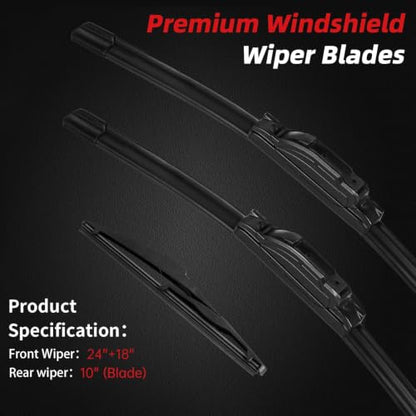 Windshield Wiper Blades Replacement for Jeep Compass 2018 (24"+18"+10")