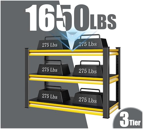 48" W Garage Shelving Heavy Duty (48"W×18"D×39"H / Yellow)