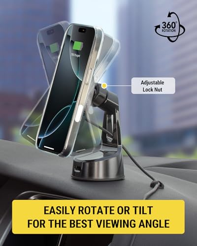 MPQMWD Charge Pro Qi2 MagSafe Charger Car Mount (Window / Dash Suction / Teardrop)