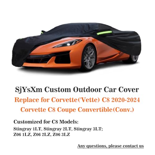 Heavy Duty Car Cover Compatible with Chevrolet Corvette C8 Stingray Z51 Z06 E (Compatible with Chevrolet Corvette C8)
