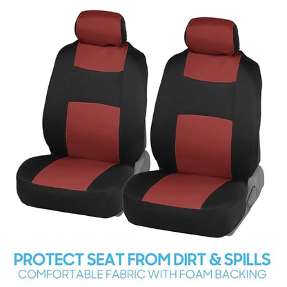 PolyPro Car Seat Covers Full Set in Terracotta on Black (Terracotta)