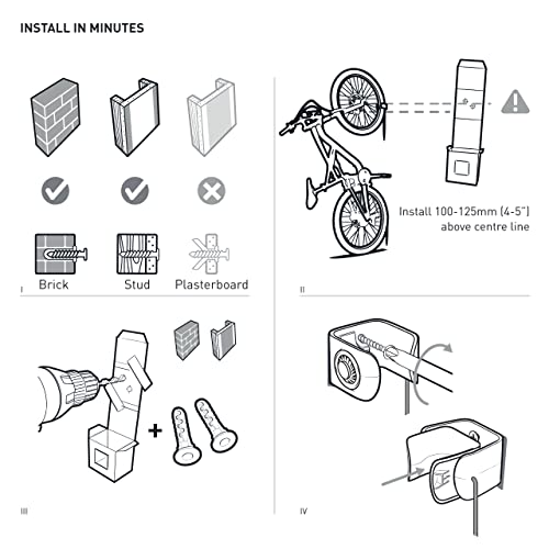 CLUG PRO Wall Mounted Bike Rack (plus 70-81mm (2.75 - 3.2"))
