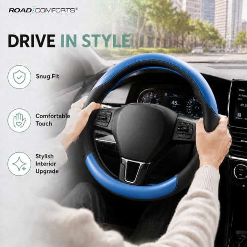 Steering Wheel Cover (Black&Metallic Blue)