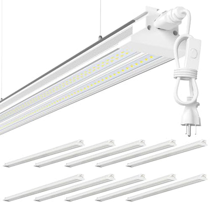 Super Bright 120W 5000K 20000LM Led Shop Lights 8FT Hanging&Surface Mount (8FT-W-120W-10PACK)
