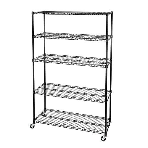 UltraDurable 5 (Black / 5-Tier Shelving, 48" W x 18" D)