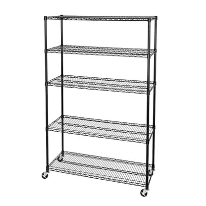 UltraDurable 5 (Black / 5-Tier Shelving, 48" W x 18" D)