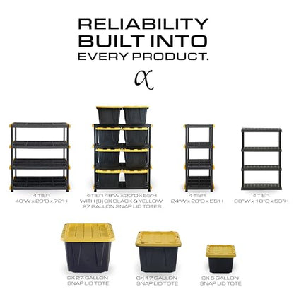 5 Tier Heavy Duty Plastic Storage Shelves for Garage Organization (5-Tier)