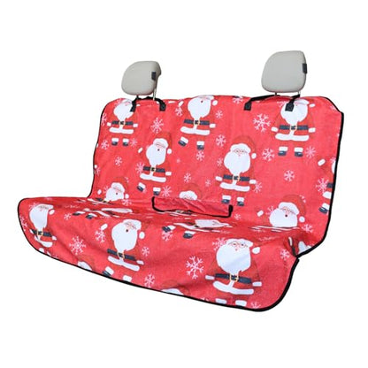 Back Seat Cover for Car Trucks Van SUV Jeep (Rear Bench Seat Towel / Santa Claus)