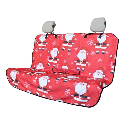 Back Seat Cover for Car Trucks Van SUV Jeep (Rear Bench Seat Towel / Santa Claus)