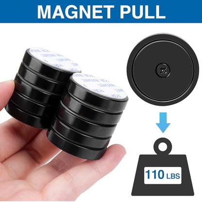 Magnets 110 LBS Heavy Duty Neodymium Strong Magnet 50 Pack (Black / 1.26in)
