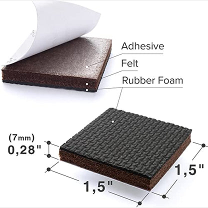 Non Slip Furniture Pads 8 pcs 1 1 (8 Square 1.5")