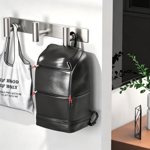 Wall Mounted Coat Rack ("T" Shape 3 Hooks - 1 Pack / Silver)