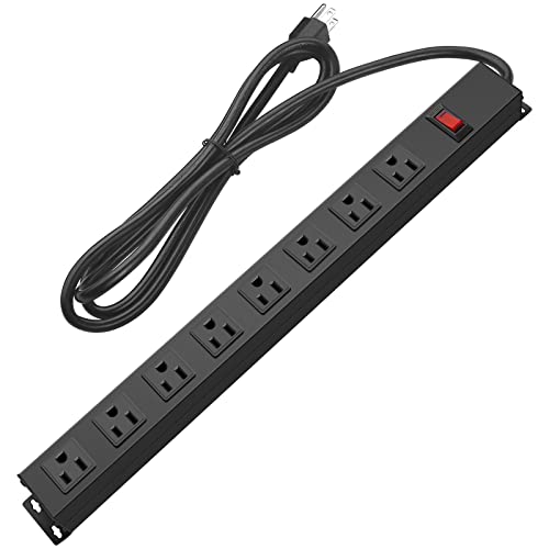 HHOSET Heavy Duty Long 8 Outlets (Black / 6ft)