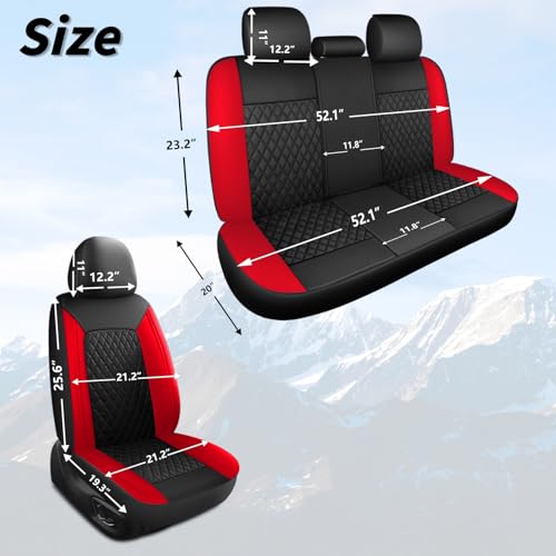Faux Leather Front Car Seat Covers (N1 Black Red / Front Seat)