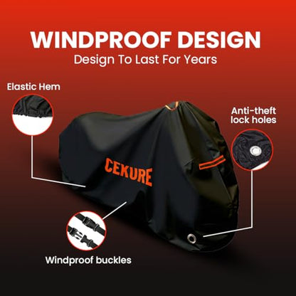 240D Heavy Duty Motorcycle Cover Fits up to 88" (88.6 Inch)