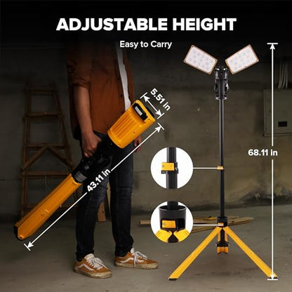 Upgraded 5000K 15000 LM 105 W LED Work Light with Telescoping Tripod (Pro-15000LM)