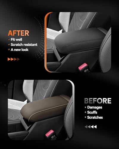 for 2025 2026 Volkswagen Tiguan Center Console Cover Armrest Box Cover for Tiguan (Tiguan Thin Black Leather)