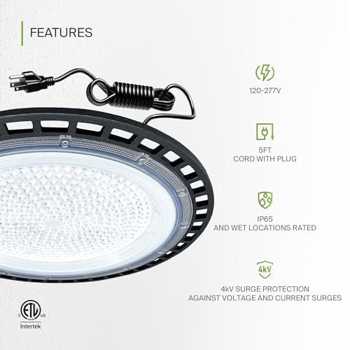 200W LED Low Bay Lighting (Black)