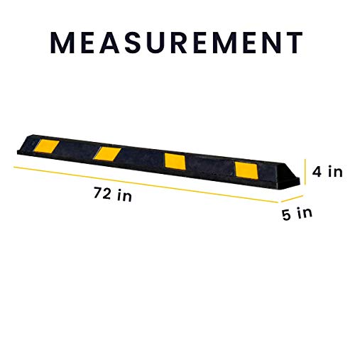 Rubber Parking Curb Garage Car Stopper (black and yellow)