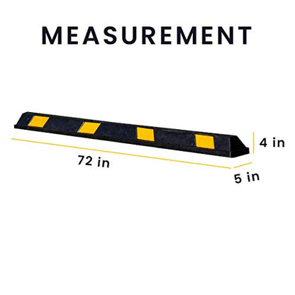 Rubber Parking Curb Garage Car Stopper (black and yellow)