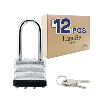 Laminated Keyed Alike Padlock 12 Pack 1.6 (12 pack Black)