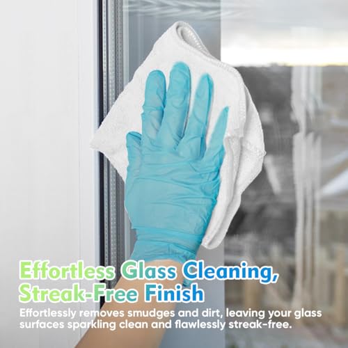 White Microfiber Cleaning Cloth 12 Pack (White / 12.5 x 12.5 Inch)