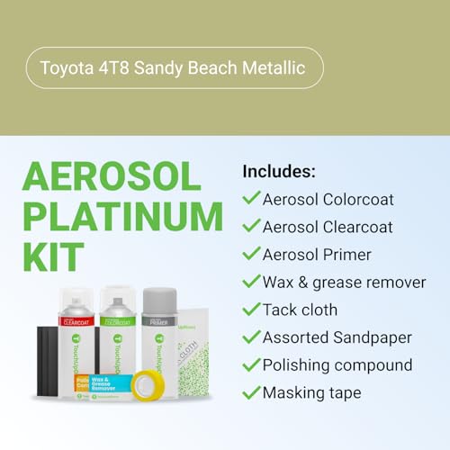 Car Paint Touch Up Spray Kit (Aerosol Spray - Platinum Kit / Sandy Beach Metallic)