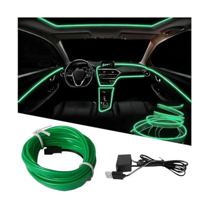 EL Wire Car LED Strip Lights (Green / 16.5FT)