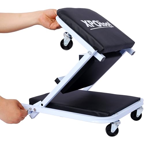 Mechanic Creeper and Stool (White)
