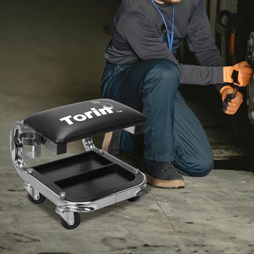 AR7451B Torin Heavy Duty Rolling Creeper Garage (Creeper seat-400lbs-Black)