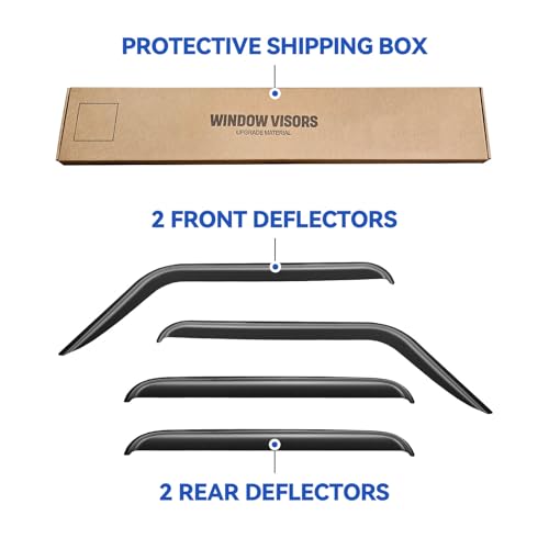 Window Visors Rain Guards for 2018 (2018-2024 Jeep Wrangler JL)