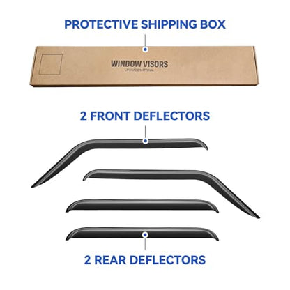 Window Visors Rain Guards for 2018 (2018-2024 Jeep Wrangler JL)