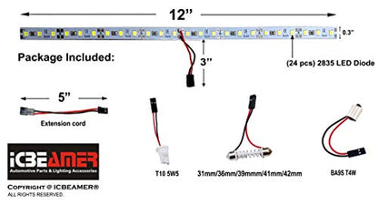 12" High Power Blue 18 SMDs 2835 LED Strip Light Universal Fit Car Trunk Cargo Area or Interior Illumination Cargo Area or Interior Illumination Decoration (Blue)