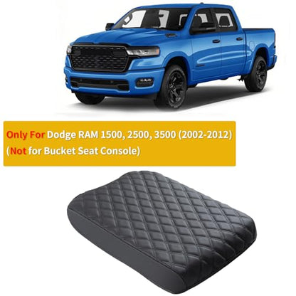 Custom Fit Center Console Cover for Dodge RAM 1500 2500 3500 2002 2003 2004 2005 2006 2007 2008 2009 2010 2011 2012 with Jump Seat (PVC Leather-Black / for Jump Seat 2002-2012 Ram 1500-3500)