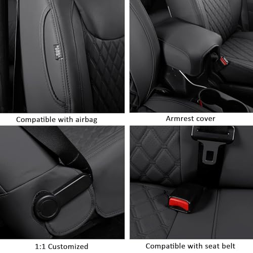 Wrangler JK Seat Covers Custom Fit for Jeep Wrangler (Black / 13-17 JK 2 Door Full Set)