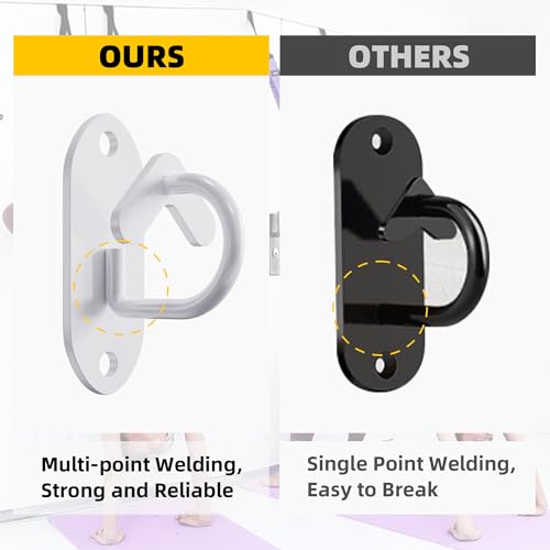 3 Pcs Resistance Band Wall Anchors System (Heart Hooks-White-3Pcs)