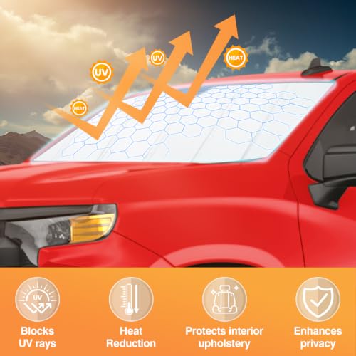 Windshield Sun Shade Compatible for Chevrolet Silverado 2019 (FOR | Thickened Chevrolet Silverado 2019-2026)